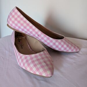 Penny Loves Kenny Pink Gingham Flats Fits Size 9